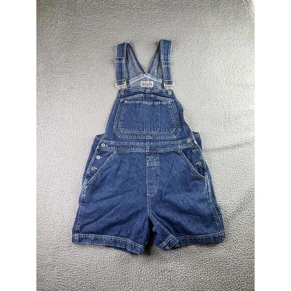Bill Bass Vintage Denim Overall Shorts Medium Cotton Utility Pockets Shortalls - Picture 2 of 14